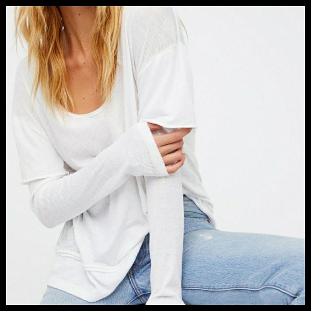 NWT FREE PEOPLE MAGIC TEE LONG SLEEVE TOP - Picture 3 of 5